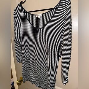 Urban Outfitters Black and White Striped Women's Top